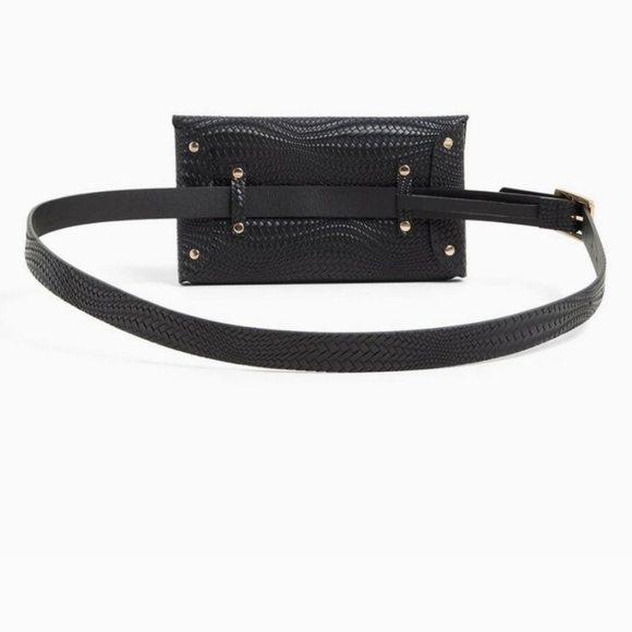 NWOT 3X Torrid Black Braided Faux Leather Envelope Belt Bag - Picture 2 of 3